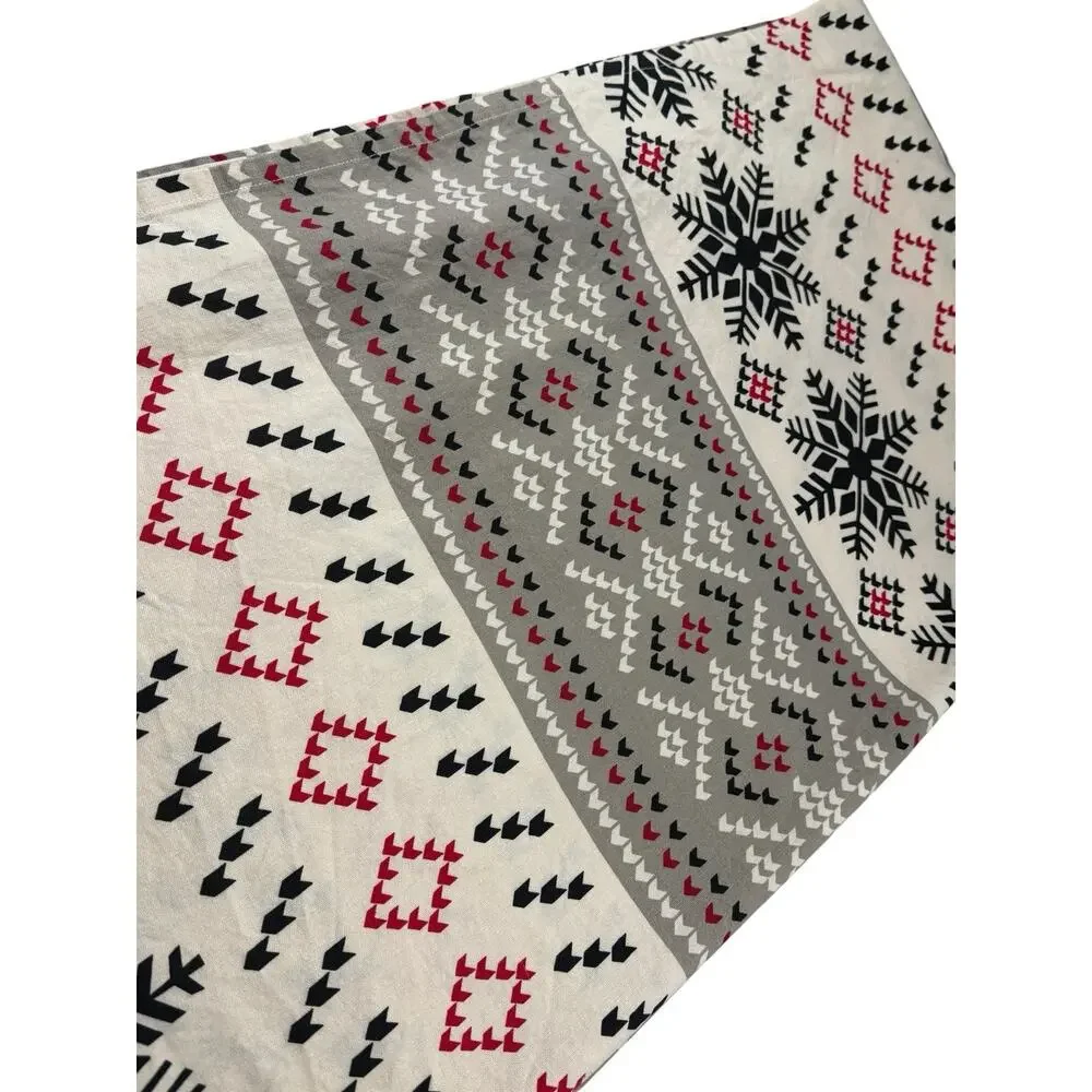 Winter Themed Fabric Shower Curtain Snowflakes Holiday Christmas Cotton
